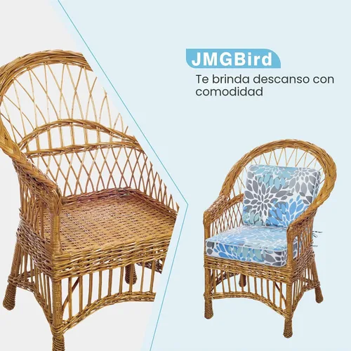 Miniatura 5 de JMGBird Juego de cojines para sillas de exterior, cojines de asiento resistentes al agua de 22 x 22 pulgadas con lazos, cojines de exterior