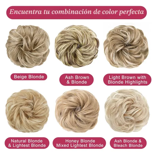 Miniatura 8 de MORICA - Extensión de cabello sintético en forma de moño ondulado, recogido y alborotado con liga para mujeres, 1 unidad (1-6#, castaño oscuro)