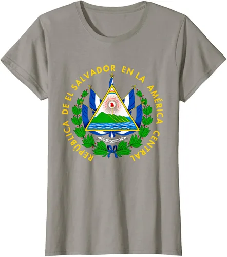 Miniatura 80 de Camiseta con diseño de emblema de la bandera de El Salvador