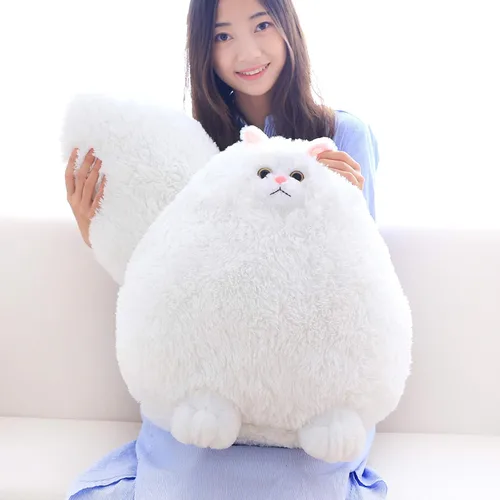 Miniatura 12 de Winsterch - Juguete de peluche grande para niños de gato, regalo, animal de peluche grande, gato de peluche gris para niños (gris, 20 pulgadas)