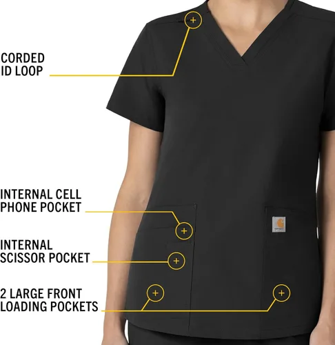 Miniatura 3 de Carhartt Top Force con cuello en V y 5 bolsillos para mujer