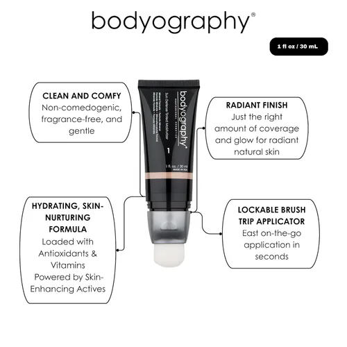 Miniatura 8 de Bodyography Sun Defense - Hidratante tintado, 1.5 onzas, tinte SPF ligero con ácido hialurónico y pigmentos minerales, cobertura hidratante y vegana