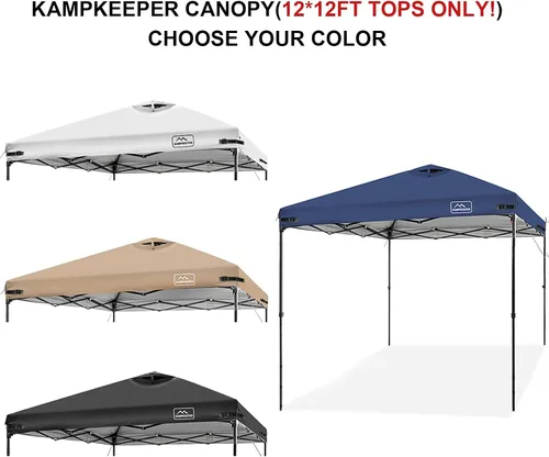 Miniatura 57 de KAMPKEEPER Cubierta de Repuesto Superior para Carpa Toldo Emergente con Ventilación de Aire y Correa Elástica Ajustable, Poliéster Resistente a Azul