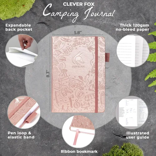 Miniatura 2 de Clever Fox Diario de Campamento – Libro de Registro de Campista y Planificador de Viajes en RV – Diario de Campamento al Aire Libre y Cuaderno