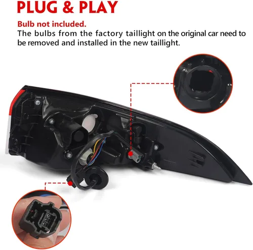 Miniatura 3 de Huray Conjunto de luz trasera exterior para Toyota Corolla 2020-2025 Reemplazo de lámpara trasera 8156002C10 lado del conductor (izquierda)