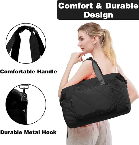 Miniatura 2 de Bolsa deportiva de gimnasio para mujeres y hombres, bolsa de lona ligera de mano para viajes, deportes, gimnasio, yoga, resistente al agua