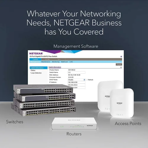 Miniatura 5 de NETGEAR - Conmutador inteligente Gigabit Ethernet de 26 puertos (GS724Tv4) - Administrado, con 24 x 1G, 2 x 1G SFP, montaje en escritorio o rack