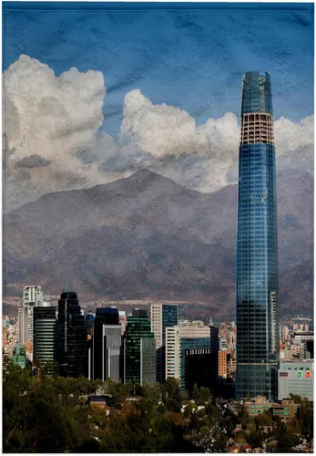 Miniatura 7 de 3dRose Paño 11x12 para rostro y cuerpo - Chile, Santiago, Edificio Providencia y Torre Gran Torre Santiago. Chile