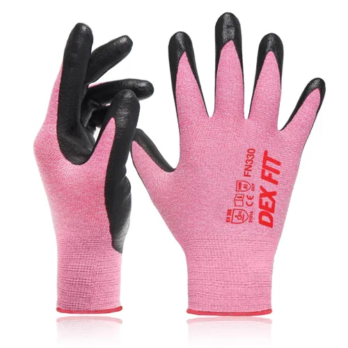 Miniatura 24 de DEX FIT FN330 - Guantes de trabajo de nitrilo, ajuste elástico 3D, agarre potente, táctil inteligente, recubierto de espuma resistente, fino