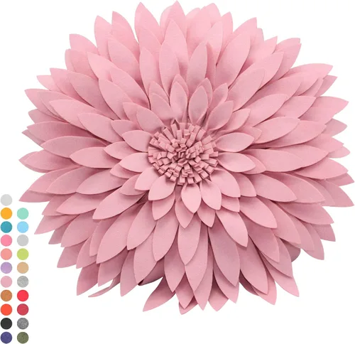 Miniatura 33 de Almohada decorativa 3D de flores de margarita, manta de girasol de 14.5 x 13 pulgadas, decoración redonda para el hogar para sofá y cama