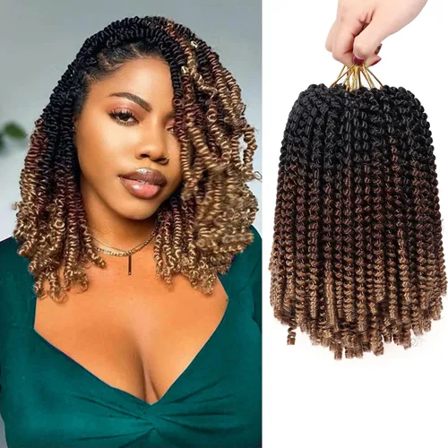 Miniatura 28 de Paquete de 2 cabello para trenzas en espiral de 8 pulgadas, cabello Spring Twist para rastas falsas, rastas de mariposa, cabello para trenzas, fibra