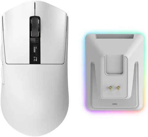 Miniatura 10 de TECWARE EX1 - Mouse ligero para juegos Mouse inalámbrico de 26 K DPI con pantalla OLED Diseño ultraligero de 2.08 oz Base de carga RGB Negro