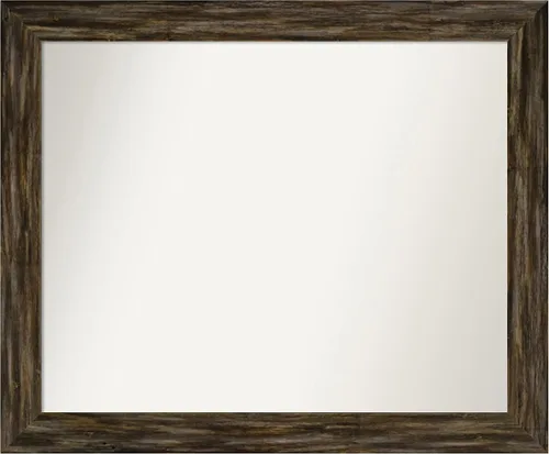 Miniatura 418 de Amanti Art Espejo de baño marrón para sobre el fregadero, 25 x 25 pulgadas, hecho a medida, espejo de tocador cuadrado marrón medio, marco de madera