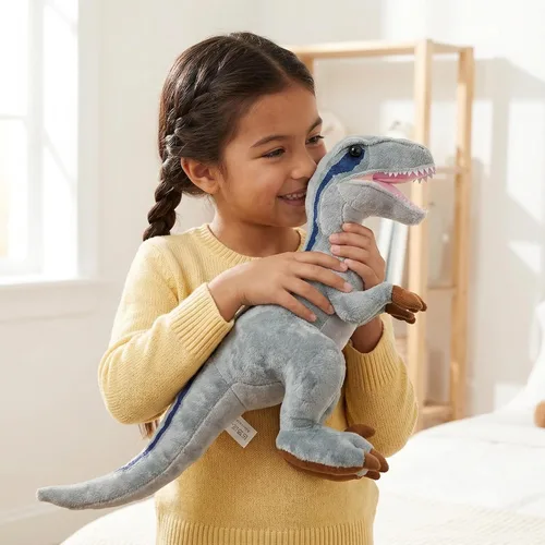Miniatura 5 de Velociraptor - Juguete de peluche de dinosaurio tiranosaurio gris de 17 pulgadas, figuras de dinosaurio, tiranosaurio, juguetes de peluche suaves
