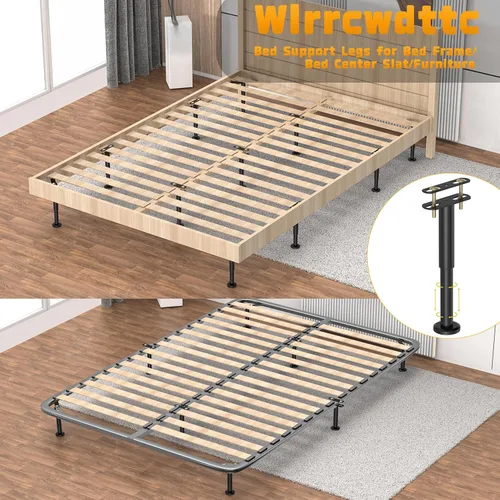 Miniatura 7 de Wlrrcwdttc 4 Patas de Soporte de Cama de Altura Ajustable 7.08-12.6 pulgadas, Patas de Soporte Central del Marco de Cama para Marco de Cama/Listón