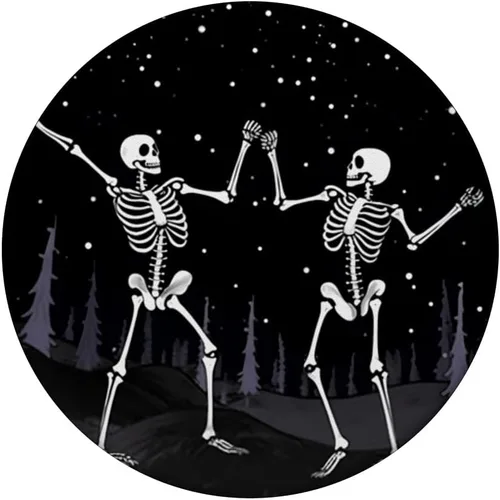 Miniatura 3 de Geniales esqueletos estéticos góticos bailando cielo nocturno Halloween PopSockets MagSafe PopGrip para iPhone