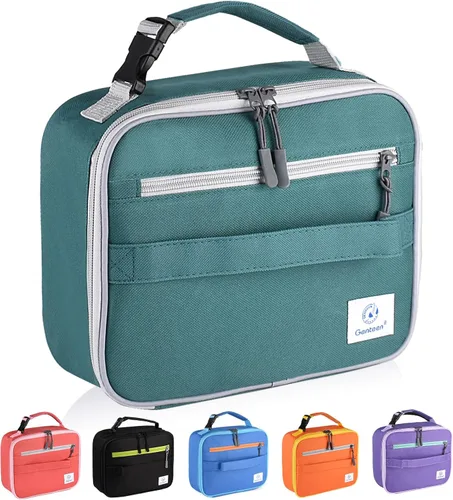 Miniatura 9 de Genteen Paquete de 2 bolsas de almuerzo suaves aisladas con doble cremallera, resistente, congelable y reutilizable para niños, hombres