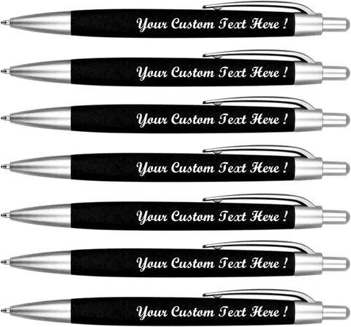Paquete de 100 bolígrafos personalizados con tinta negra personalizable