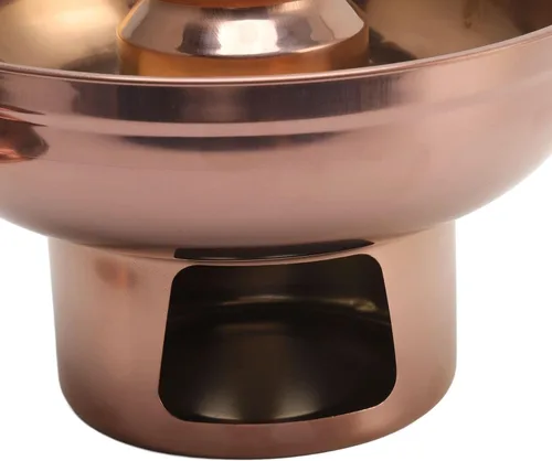 Miniatura 8 de Olla caliente de carbón pequeña, acero inoxidable pulido con diseño de chimenea para comedor buffet 410 acero inoxidable oro rosa 9.1 in 1 unidad