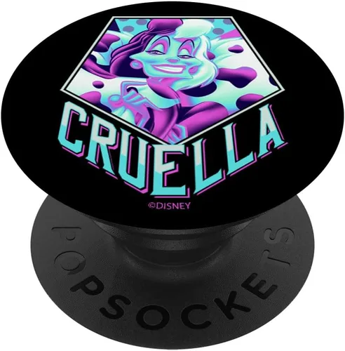 Miniatura 6 de Disney Villains Cruella Neon Portrait PopSockets MagSafe PopGrip para iPhone