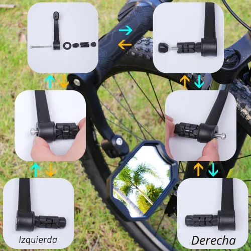Miniatura 6 de BriskMore Espejos de bicicleta con extremo de barra, lente de vidrio convexo de alta definición para manillar de bicicleta eléctrica, resistente a