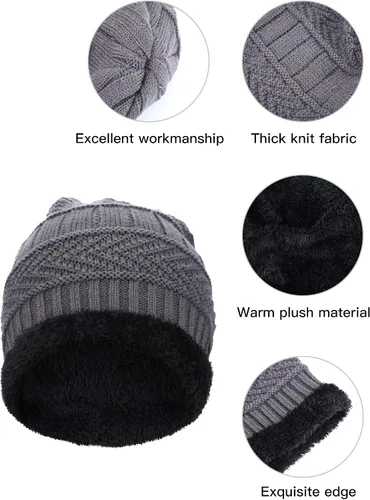 Miniatura 5 de Conjunto de bufanda de invierno para niños, gorro de punto para niños y niñas, as pictures shown