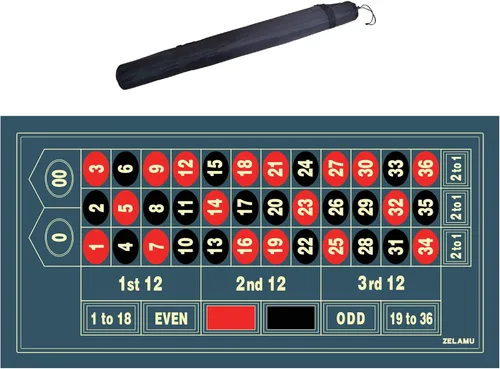 Tapete de mesa de póquer de ruleta, 47 x 23.6 pulgadas, tapete de goma antideslizante, adecuado para noche de póquer, fiestas, entretenimiento en