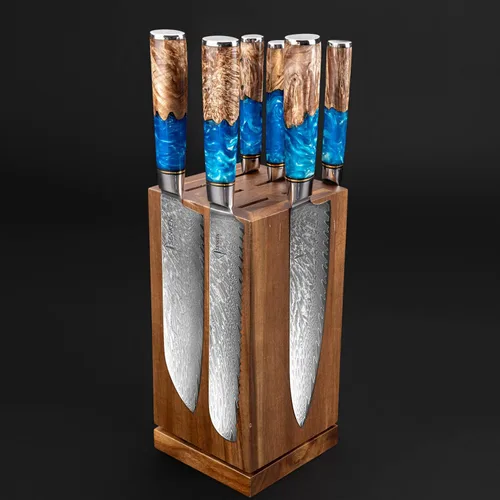 Miniatura 9 de SENKEN - Bloque magnético giratorio para cuchillos sin cuchillos, madera dura de acacia natural, rotación de 360 grados, imanes de neodimio ultra