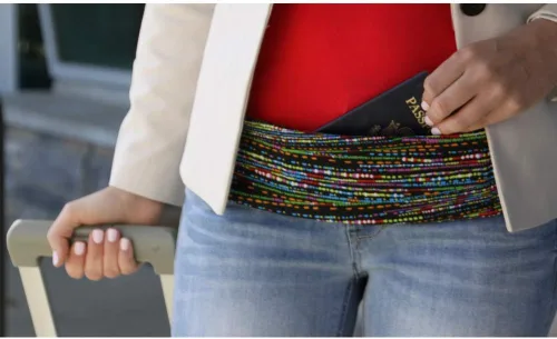 Miniatura 7 de BANDI Cinturón de bolsillo Cómoda cangurera para viajes, correr y actividades al aire libre Cinturón para correr para teléfono, pasaporte, llaves