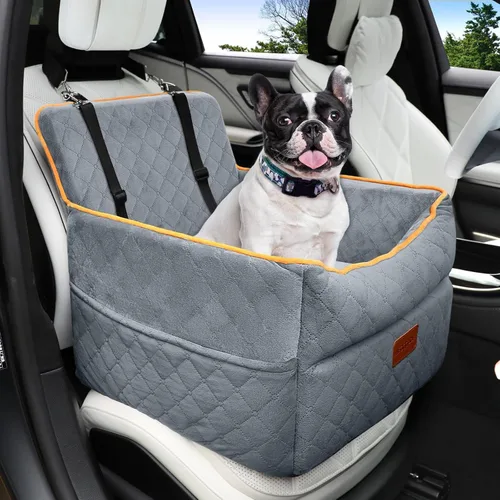 Miniatura 9 de HEGGCOOE Asiento de automóvil para perros pequeños, asientos elevadores de espuma viscoelástica para perros con cojín grueso para perros medianos
