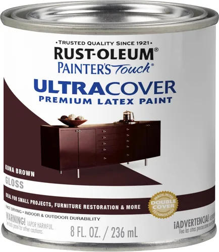 Miniatura 59 de Rust-Oleum Brush On Paint 224430T Painter's Touch - Pintura de látex, cuarto de galón, imprimación blanca plana acrílica, 32 onzas líquidas