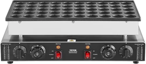 Miniatura 9 de VEVOR Mini panqueques holandés de 110 V, 50 unidades de 1700 W, máquina para hacer gofres antiadherentes, eléctrica comercial, 1.8 pulgadas con 2