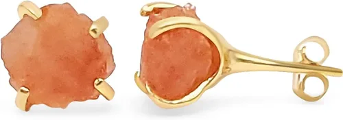 Miniatura 59 de Aretes de piedra preciosa natural en bruto con oro amarillo sobre plata de ley 925, 6 a 0.276 in, regalo de piedra de nacimiento de calidad genuina