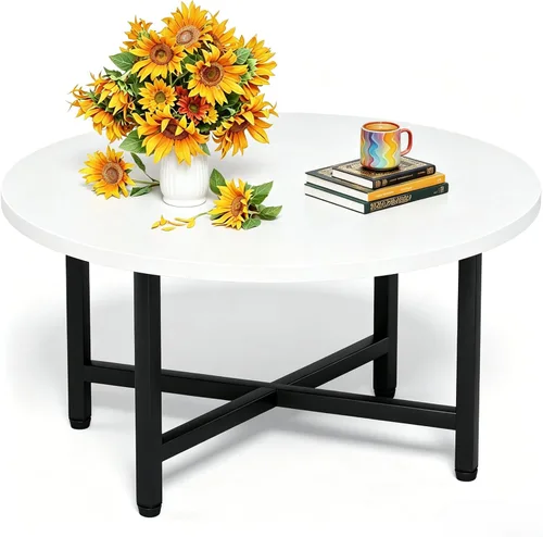 Miniatura 22 de Mesa auxiliar pequeña, mesa baja con patas de madera maciza, mesa auxiliar ovalada de 23.6 pulgadas, mesa auxiliar auxiliar de pie para sentarse