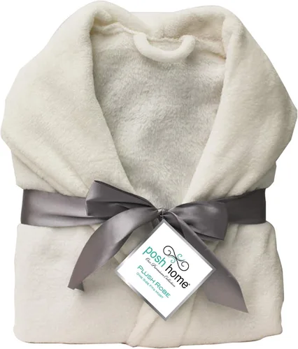Miniatura 2 de POSH HOME - Túnica de felpa talla única se adapta a la mayoría de los balnearios suaves cómodos cálidos ligeros unisex envueltos en lazo