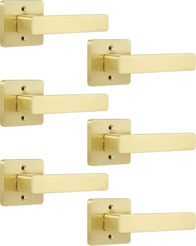 Miniatura 8 de Leydebong - Paquete de 4 picaportes resistentes para entrada con llave, manija dorada, llaves iguales/combo con llave, reversible para la izquierda