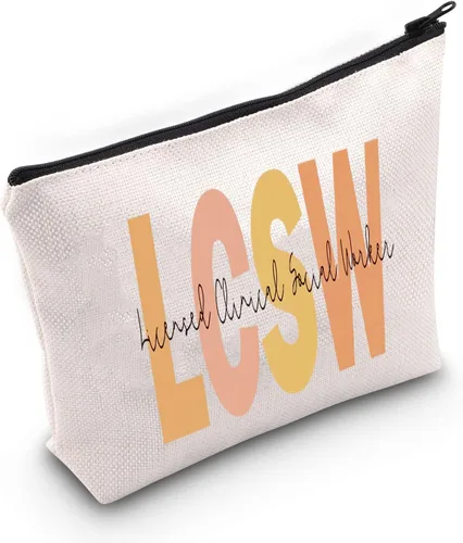 BLUPARK Trabajador Social Regalo Trabajador Social LMSW LISW LCSW Bolsa de Maquillaje Trabajador Social Regalo de Graduación Trabajo Social Regalo
