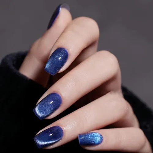 Miniatura 13 de 24 uñas acrílicas a presión, uñas postizas largas con forma de ataúd brillante, color rosa degradado, con diamantes de imitación y purpurina