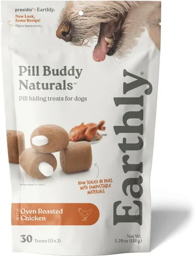 Miniatura 20 de Pill Buddy Naturals de Earthly - Golosinas para ocultar píldoras de pato (sin pollo) para perros - Bolsillo para píldoras de cualquier tamaño - 30