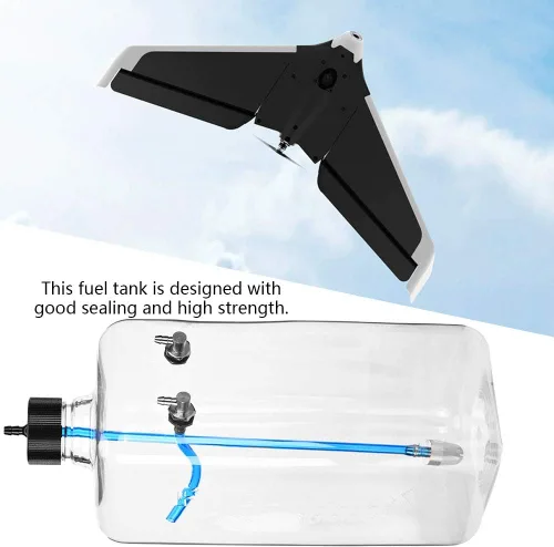 Miniatura 8 de Tanque de combustible RC - Piezas de accesorios de modelo de control remoto, plástico transparente para avión (50.7 fl oz, para 150-200 CC)