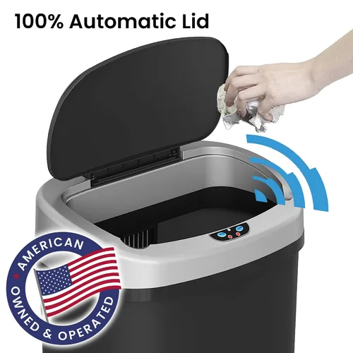 Miniatura 4 de iTouchless Bote de basura automático de 13 galones con tecnología sensor 2.0 y filtro de olor, diseño delgado y sin contacto, ahorro de espacio