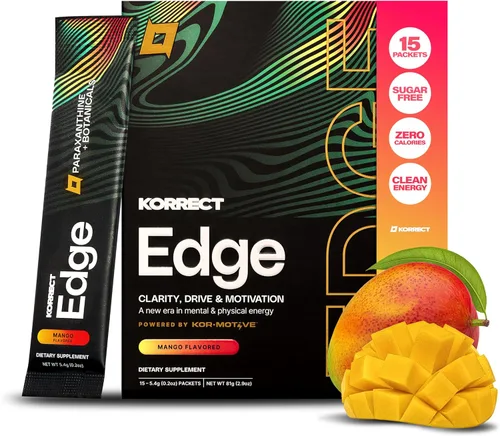 Korrect Edge - Polvo de paraxantina | Suplemento de energía limpia y concentración | Alternativa a cafeína para claridad mental y resistencia sin