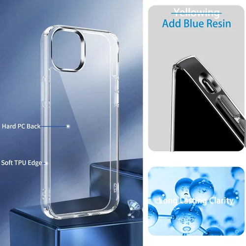 Miniatura 3 de JJGoo Compatible con iPhone 13 Funda transparente, transparente a prueba de golpes, delgada, antiarañazos, carcasa protectora de policarbonato duro