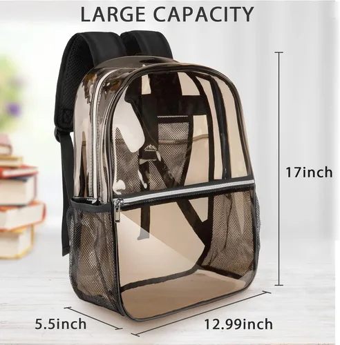 Miniatura 2 de Woddtery Mochila transparente, resistente, Negro