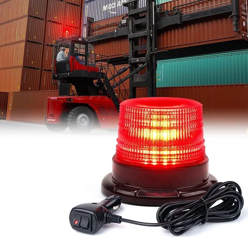 Miniatura 9 de Xprite - Luz de baliza LED roja y azul con base magnética, luces intermitentes de seguridad y advertencia para vehículos de la ley, montacargas
