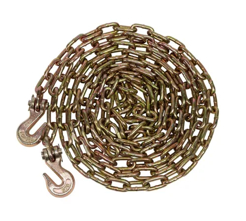 Miniatura 42 de Mytee Products Paquete de 4 cadenas de 3/8 pulgadas x 6 pies de grado 70 con ganchos de agarre de horquilla, cadena de remolque de transporte G70, 4