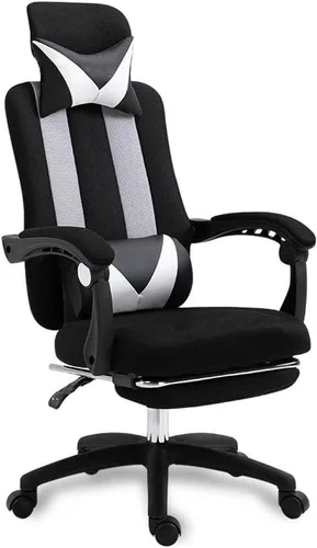 Miniatura 7 de Silla de computadora para el hogar, sala de estudio, dormitorio, silla de oficina reclinable, giratoria, cómoda, sedentaria, tela transpirable (D)