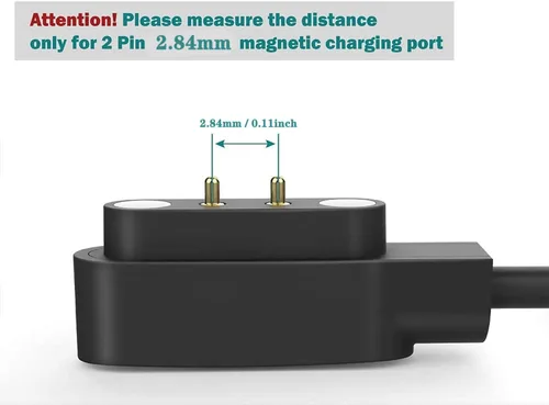 Miniatura 6 de Cable cargador de reloj inteligente, universal de 2 pines 0.112 in, cable de carga USB de succión magnética para reloj inteligente, cable de carga