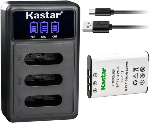 Miniatura 8 de Kastar Cargador de batería USB triple LCD compatible con batería Pentax D-LI78, cargador Pentax D-BC78, Pentax Optio L50, Optio M50, Optio M60