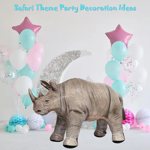 Miniatura 4 de Jet Creations an-Rhino - Animal inflable de rinoceronte blanco de 36.0 in, decoración de fiesta, accesorio de fotos de animales de peluche